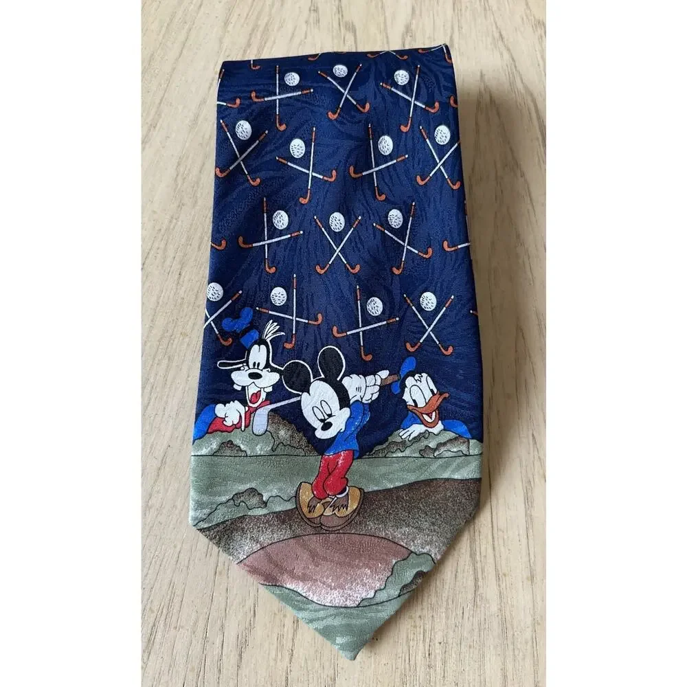 Men’s Tie Disney Golf Mickey Unlimited Goofy Donald Duck Golfing Balancine Inc